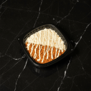 Overnight oats crushed biscoff with kinder bueno sauce.